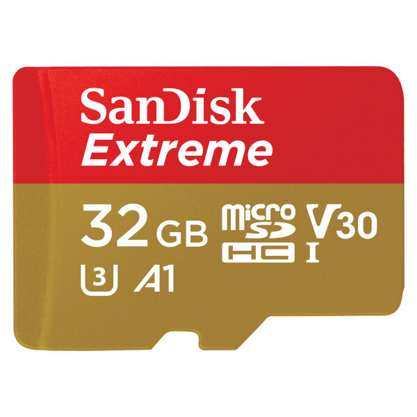 CARD 32GB Sandisk Extreme MicroSDHC 100MB/s for action cams/drones +Adapter