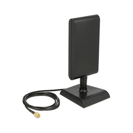 Delock LTE Antenne SMA Stecker 2 - 4 dBi omnidirektional mit magnetischem Standfuß und Anschlusskabel (ULA 100, 1 m) schwarz