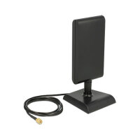 Delock LTE Antenne SMA Stecker 2 - 4 dBi omnidirektional mit magnetischem Standfuß und Anschlusskabel (ULA 100, 1 m) schwarz