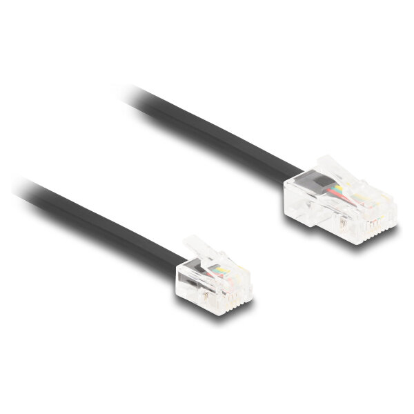 Delock Telefonkabel RJ45 Stecker zu RJ11 Stecker schwarz 3 m