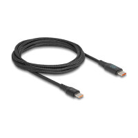 Delock USB 2.0 Daten- und Schnellladekabel USB Type-C™ Stecker zu Stecker PD 3.1 140 W mit Leistungsanzeige 1,20 m