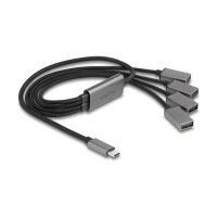 Delock 4 Port USB 2.0 Kabel-Hub mit USB Type-C™...