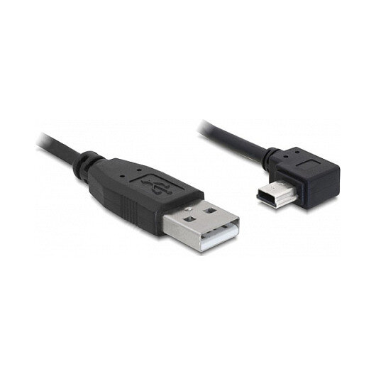 Delock USB 2.0 Kabel Typ-A Stecker zu Typ Mini-B Stecker links gewinkelt 1 m