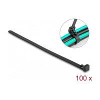 Delock Kabelbinder wiederverwendbar hitzebeständig L 150 x B 7,5 mm 100 Stück schwarz
