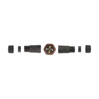 Delock Kabelverbinder für Außenbereich 4 Pin, IP68 wasserdicht, schraubbar, Kabeldurchmesser 4,5 - 7,5 mm schwarz
