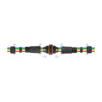 Delock Kabelverbinder für Außenbereich 4 Pin, IP68 wasserdicht, schraubbar, Kabeldurchmesser 4,5 - 7,5 mm schwarz