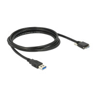 Delock USB 5 Gbps Kabel Typ-A Stecker zu USB 5 Gbps Typ Micro-B Stecker mit Schrauben 2 m