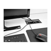 Delock Kabeldurchführung für Tischeinbau mit Bürste 160 x 80 x 28 mm schwarz