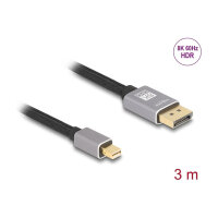 Delock Mini DisplayPort zu DisplayPort Kabel 8K 60 Hz 3 m...