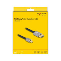 Delock Mini DisplayPort zu DisplayPort Kabel 8K 60 Hz 3 m grau Metall ohne Einrastfunktion