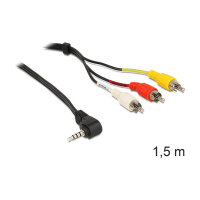 Delock Kabel Klinke 3,5 mm 4 Pin Stecker gewinkelt > 3...