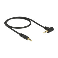 Delock Klinkenkabel 3,5 mm 3 Pin Stecker > Stecker gewinkelt 0,5 m schwarz