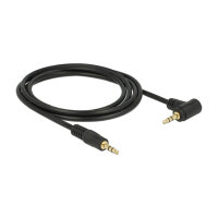 Delock Klinkenkabel 3,5 mm 3 Pin Stecker > Stecker gewinkelt 2 m schwarz