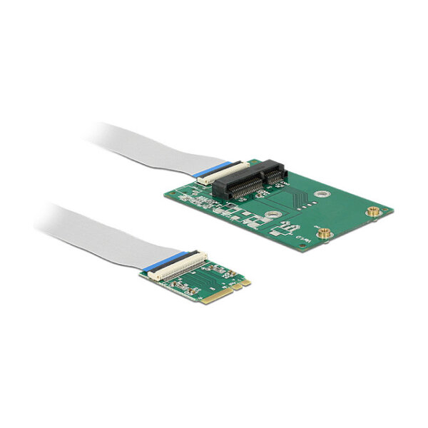 Delock Konverter M.2 Key A+E Stecker > 1 x Mini PCIe Slot half size / full size mit flexiblem Kabel