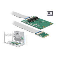 Delock Konverter M.2 Key A+E Stecker > 1 x Mini PCIe Slot half size / full size mit flexiblem Kabel