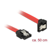 Delock SATA 6 Gb/s Kabel gerade auf unten gewinkelt 50 cm...