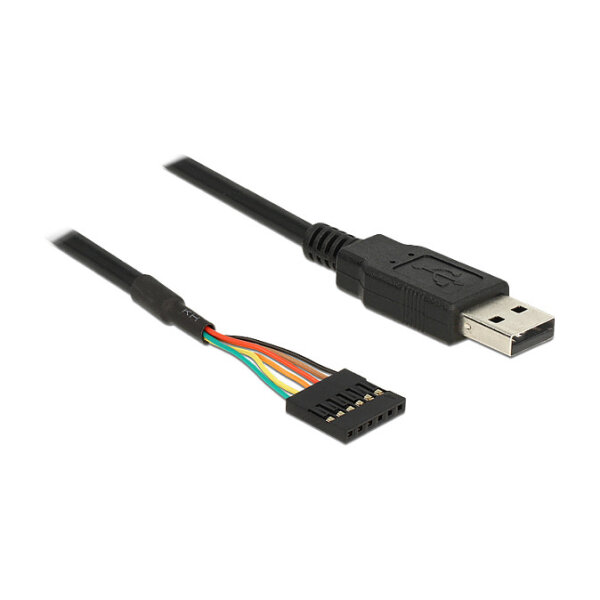 Delock Konverter USB 2.0 Stecker zu TTL 6 Pin Pinheader Buchse 1,8 m (3,3 V)