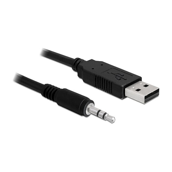 Delock Konverter USB 2.0 Typ-A Stecker zu Seriell TTL 3,5 mm 3 Pin Klinke 1,8 m (5 V)