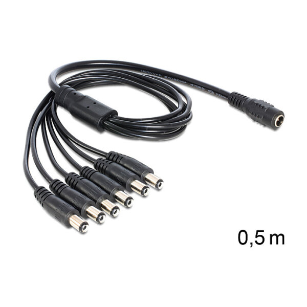 Delock Kabel DC Verteiler 5,5 x 2,1 mm 1 x Buchse > 6 x Stecker