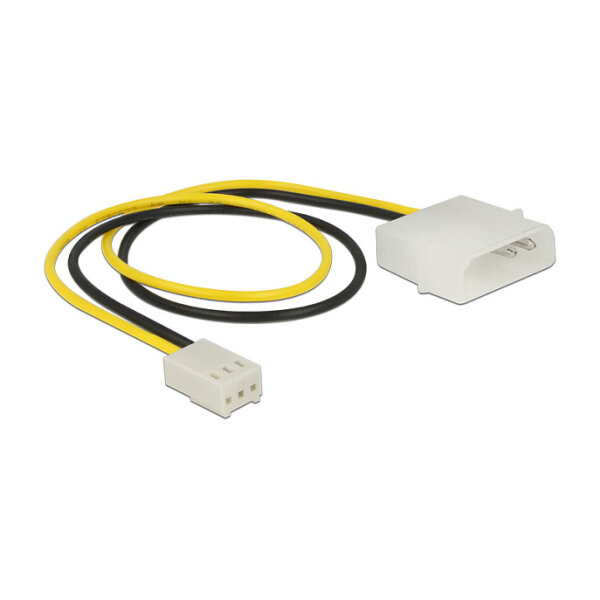 Delock Stromkabel 2 Pin Stecker > 3 Pin Buchse (Lüfter) 30 cm