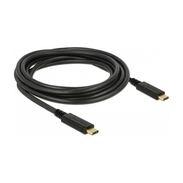Delock USB 2.0 Kabel Type-C zu Type-C 3 m PD 5 A E-Marker