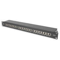 DIGITUS Patchpanel 1HE 24-Port Cat6a geschirmt schwarz