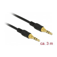 Delock Klinkenkabel 3,5 mm 3 Pin Stecker > Stecker 3 m...