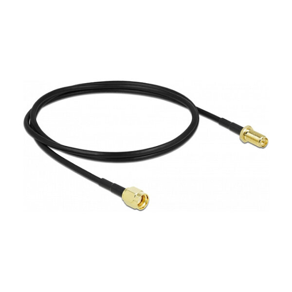Delock Antennenkabel RP-SMA Stecker zu RP-SMA Buchse LMR/CFD100 1 m low loss