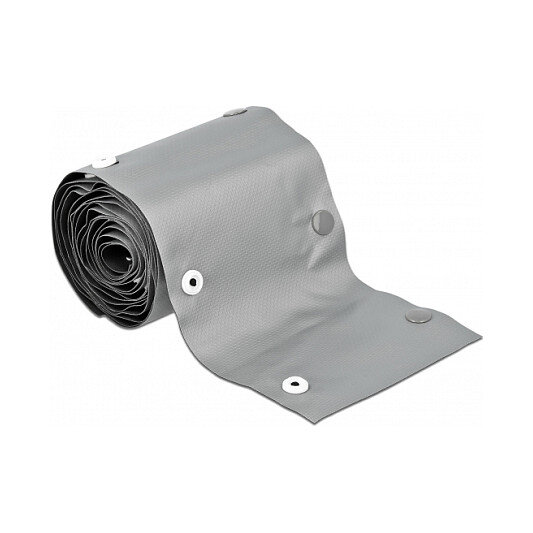 Delock Kabelschutzschlauch mit Knopfverschluss hitzebeständig 2 m x 20 mm grau / schwarz