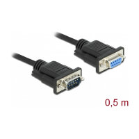 Delock RS-232 Kabel Seriell D-Sub9 Stecker zu Buchse mit schmalem Steckergehäuse 0,5 m