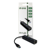 USB3.0 HUB 3Port Inter-Tech Argus IT-310 1x RJ45 Gigabit...