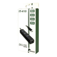 USB-C HUB 3Port Inter-Tech Argus IT-410 1x RJ45 Gigabit Lan passiv Black