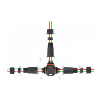 Delock Kabelverbinder T-Form für Außenbereich 2 Pin, IP68 wasserdicht, schraubbar, Kabeldurchmesser 4,5 - 7,5 mm schwarz