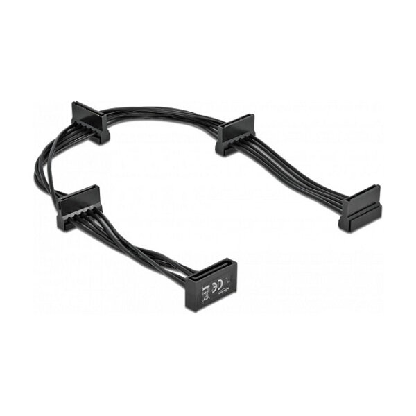Delock Kabel Power SATA 15 Pin Stecker > 4 x SATA 15 Pin Buchse 40 cm schwarz