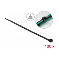 Delock Kabelbinder mit hoher Zugfestigkeit L 200 x B 4,8 mm schwarz 100 Stück