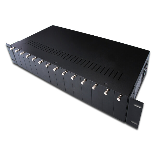 DIGITUS Medienkonverter Chassis 2HE 14-Slots schwarz