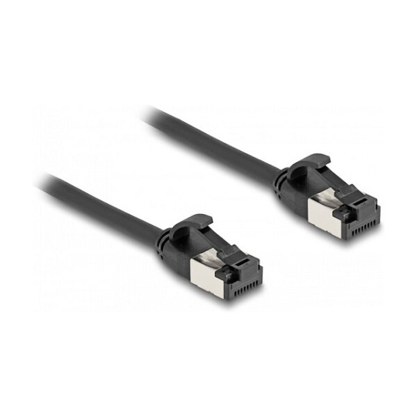 Delock RJ45 Kabel Stecker zu Stecker Cat.8.1 flexibel 0,5 m schwarz