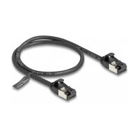Delock RJ45 Kabel Stecker zu Stecker Cat.8.1 flexibel 0,5 m schwarz