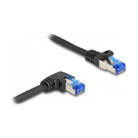 Delock RJ45 Netzwerkkabel Cat.6A S/FTP gerade / rechts gewinkelt 2 m schwarz