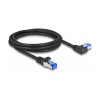 Delock RJ45 Netzwerkkabel Cat.6A S/FTP gerade / links gewinkelt 2 m schwarz
