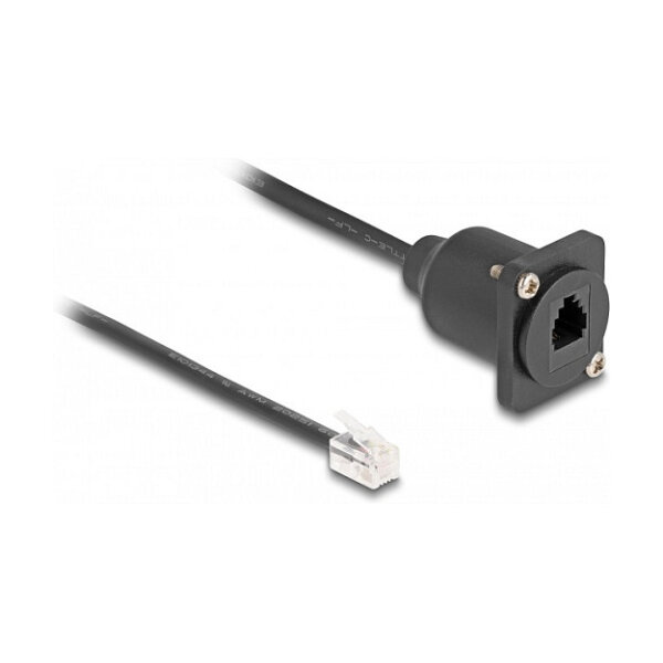 Delock D-Typ RJ10 Kabel Stecker zu Buchse schwarz 30 cm