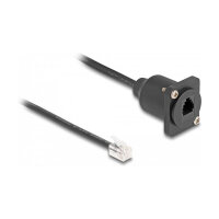 Delock D-Typ RJ10 Kabel Stecker zu Buchse schwarz 30 cm