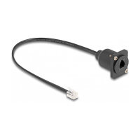 Delock D-Typ RJ10 Kabel Stecker zu Buchse schwarz 30 cm