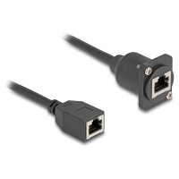 Delock D-Typ RJ45 Kabel Buchse zu Buchse Cat.5e schwarz...