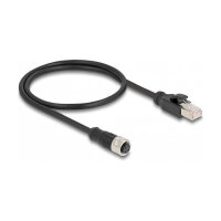 Delock M12 Adapterkabel D-kodiert 4 Pin Buchse zu RJ45...
