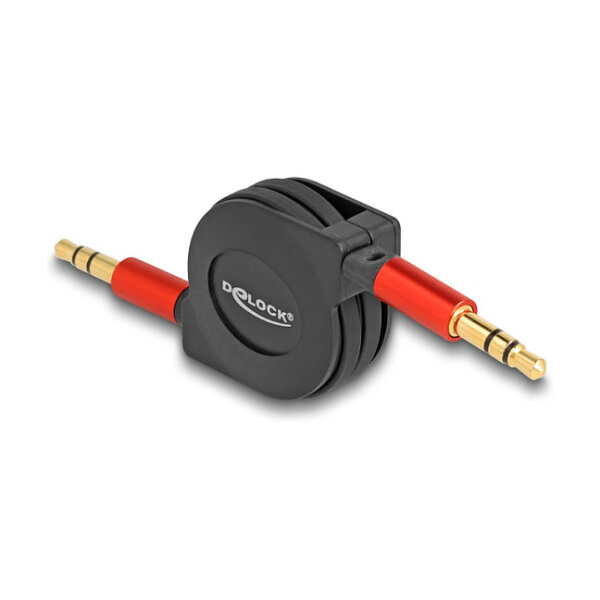 Delock Audio Aufrollkabel 3,5 mm 3 Pin Klinkenstecker zu Klinkenstecker 90 cm