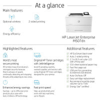 L HP LaserJet Enterprise M507dn S/W-Laserdrucker 43 S./Min. LAN Duplex