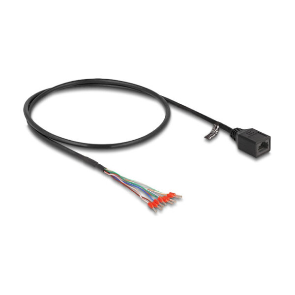Delock Kabel RJ45 Buchse zu Aderendhülsen Cat.5e 50 cm schwarz