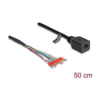 Delock Kabel RJ45 Buchse zu Aderendhülsen Cat.5e 50 cm schwarz