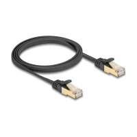 Delock RJ45 Flachband Netzwerkkabel mit Geflechtmantel...